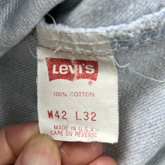 VTG 90s Levi’s Men’s 505 Jeans Red Tab 41X29 USA Light Wash Denim Blue Fade - Picture 4 of 16